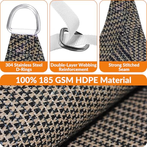Image of KANAGAWA 19'X31' Sun Shade Sail Brown Curved Square Customizable