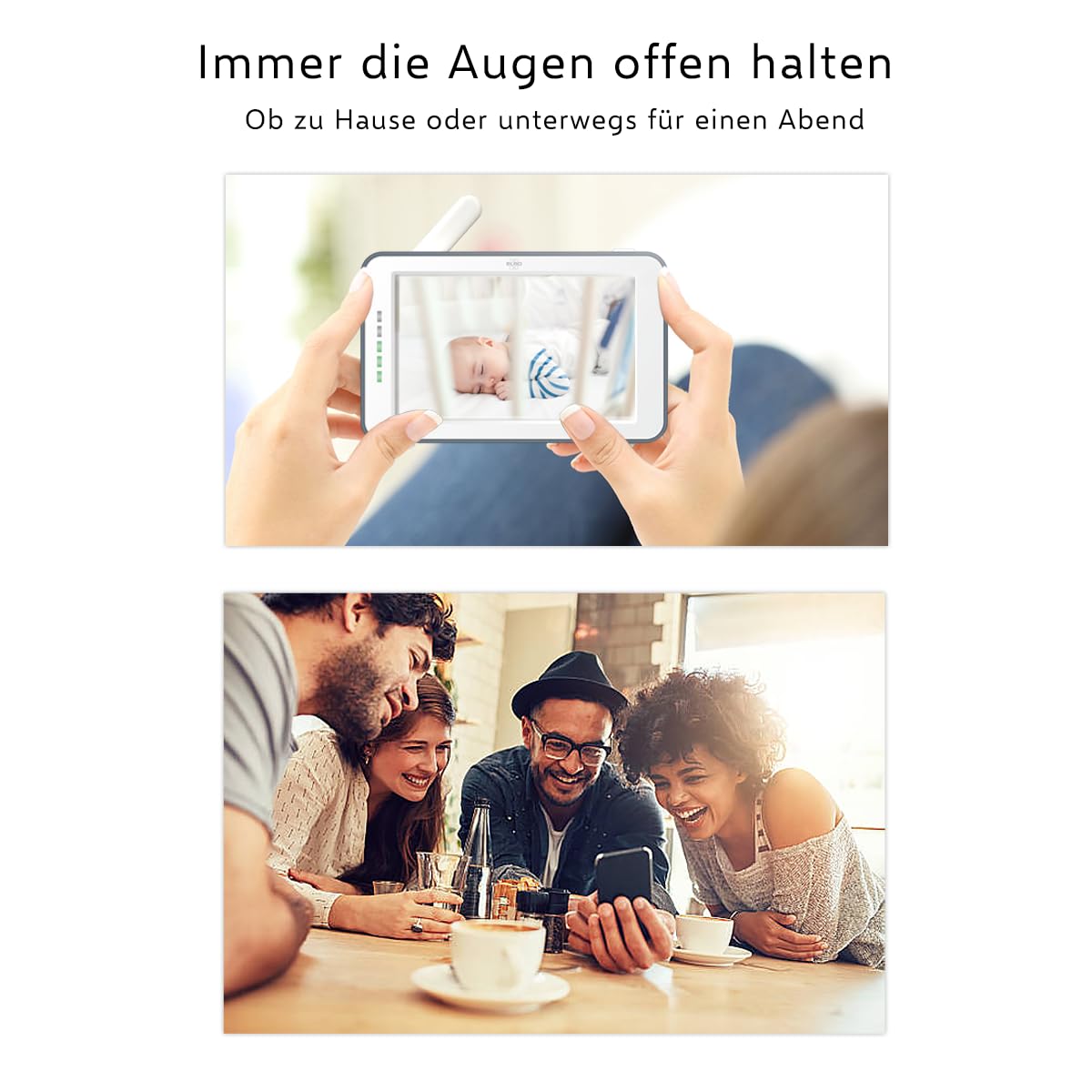 ELRO BC4000-2 Royale Babyphone mit 2 Full HD Kameras, 12,7 cm Touchscreen und Gegensprechfunktion