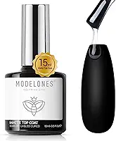 modelones Matte Gel Nail Polish Top Coat, 15ml No Wipe Top Coat Summer Gel Nail Polish Soak Off Matte Finish Long Lasting DIY Home Nail Salon