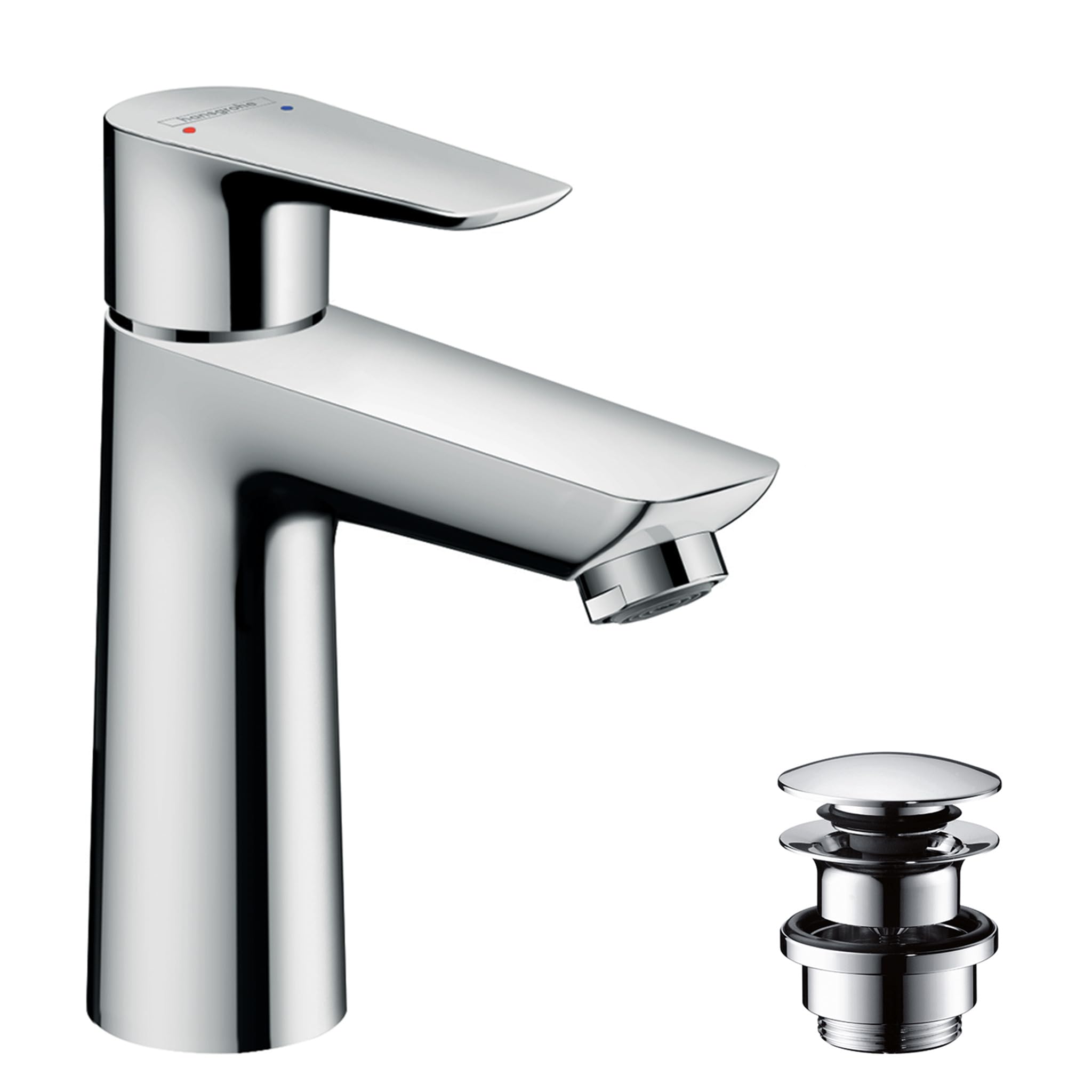 Hansgrohe Talis E Basin Mixer Tap 110 With Push Open Waste, Chrome 71711000