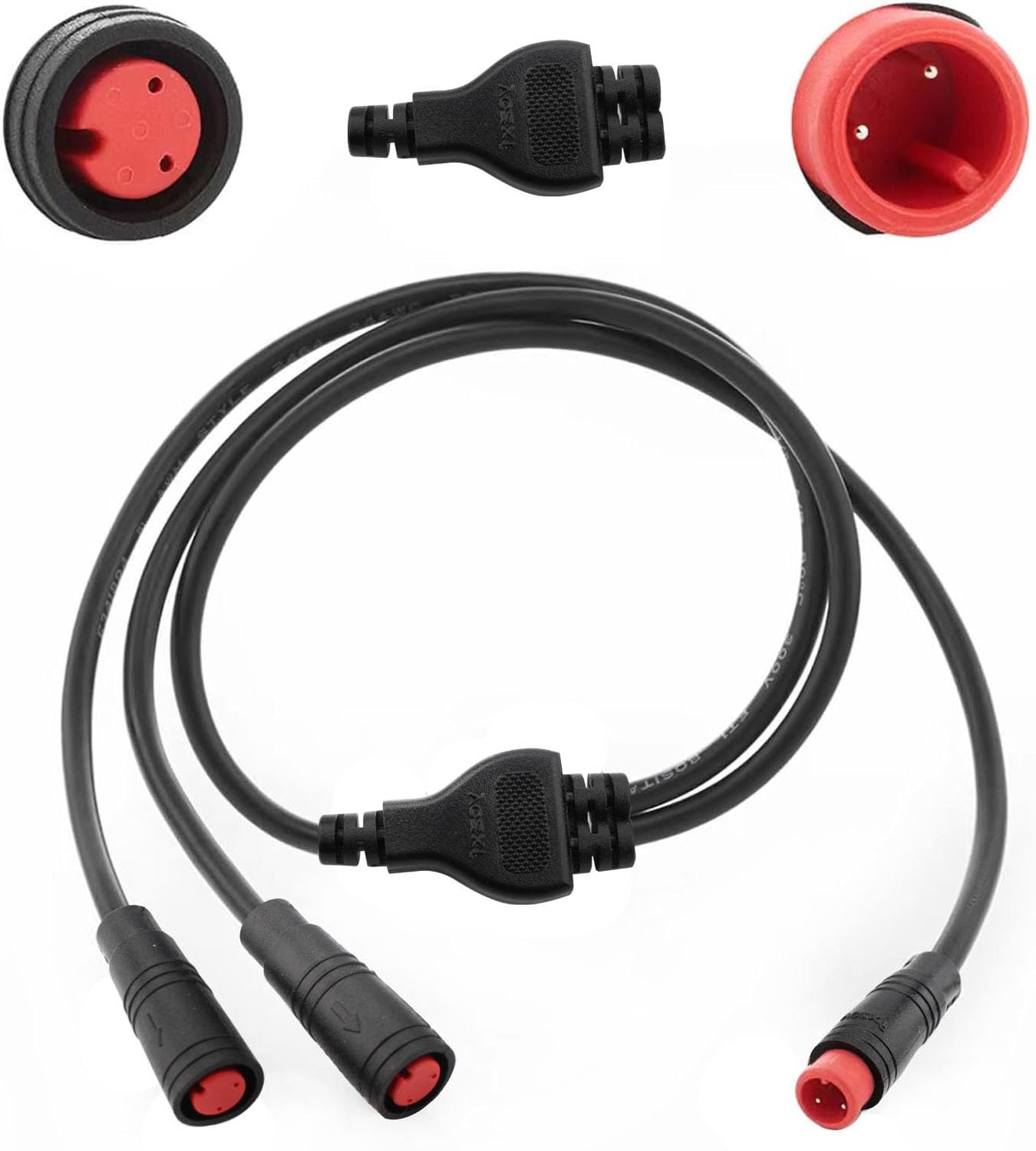 RUNCCI-YUN E-Bike Y-Splitter Kabel | 2 Pin Wasserdicht Für Licht & Sensoren