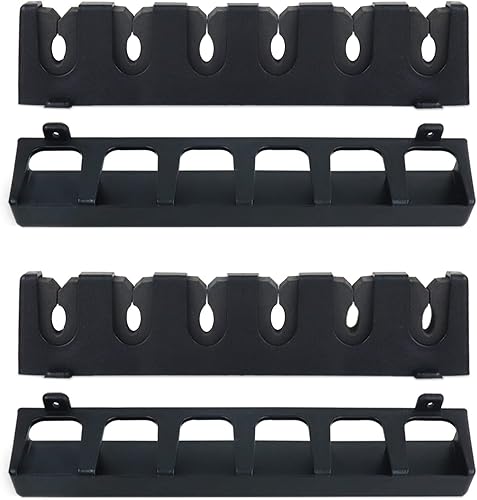 Betinyar 2 pares de soportes verticales para caña de pescar de pared, soporte de caña de pescar negro de 12.5 pulgadas, almacenamiento de caña de