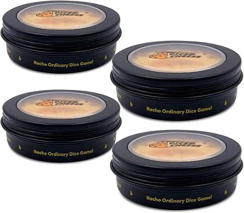 Diced Cheese Juego - Juegos de fiesta fáciles y familiares - Juegos de dados para adultos y adolescentes - 1-6 jugadores, paquete de 4
