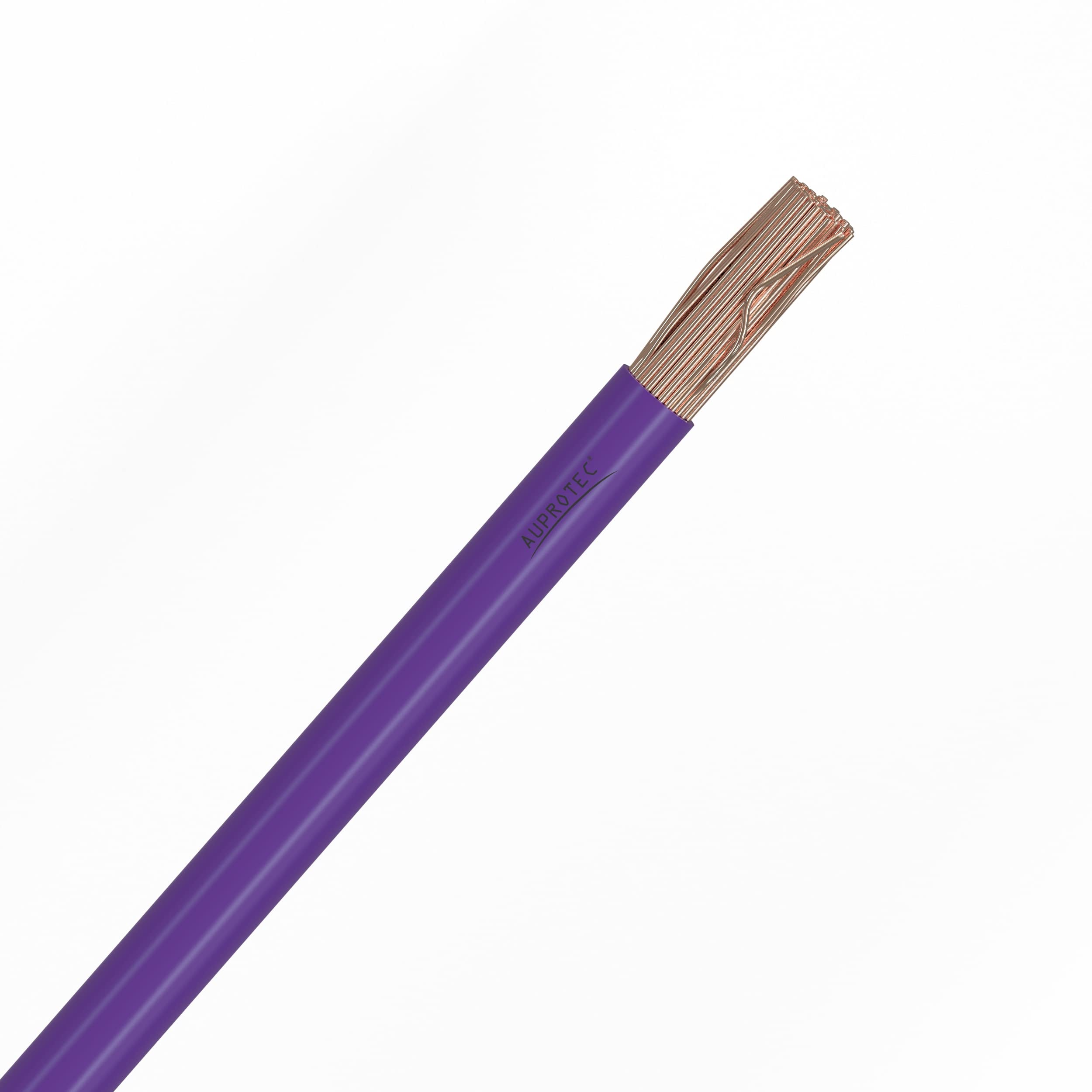 AUPROTEC 50m Fahrzeugleitung 0,75 mm² FLRY-B Auto Kabel als Ring Farbe violett