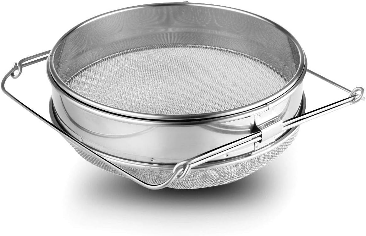 GOFLAME Honey Strainer Stainless Steel, Double Sieve Layer