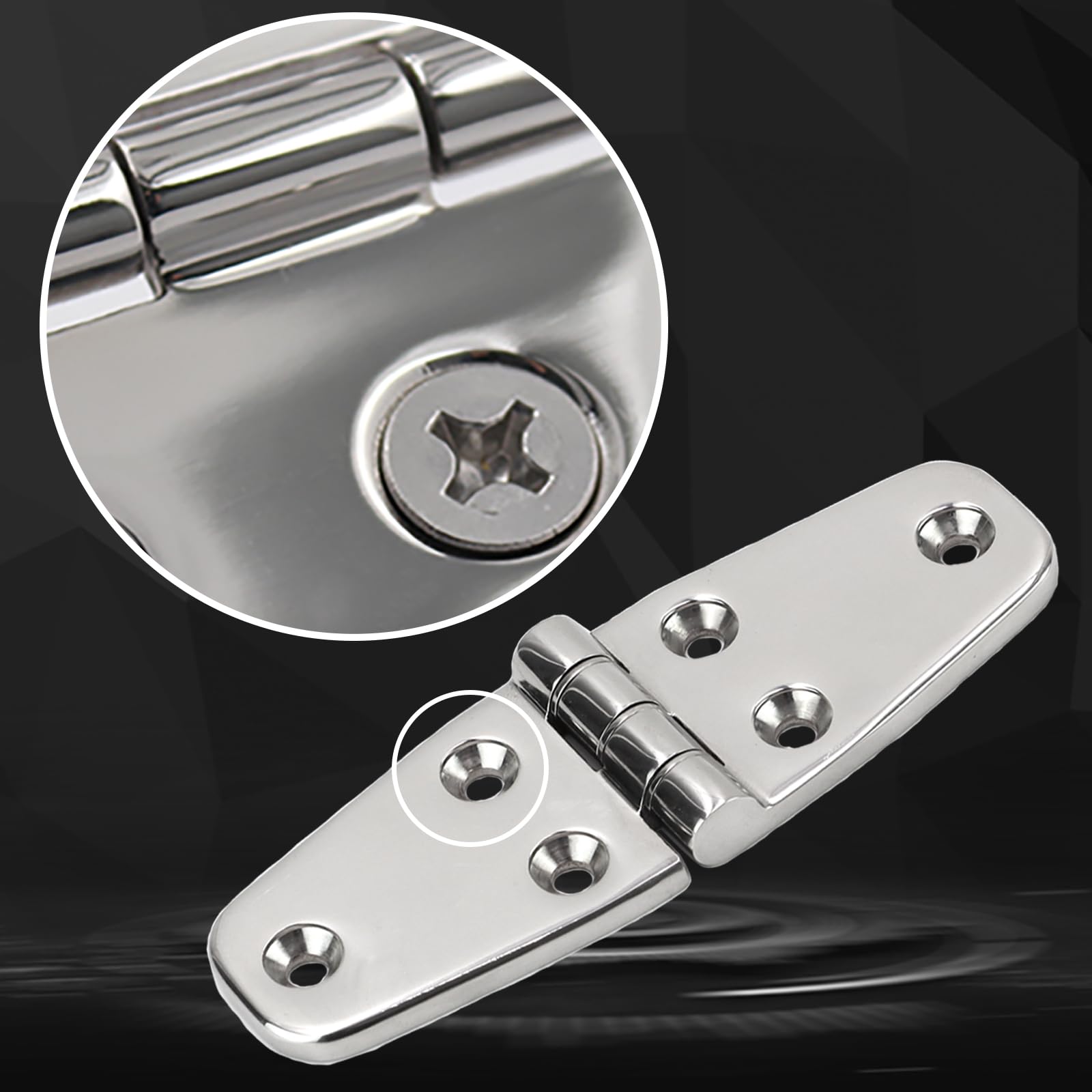 Zawiasy do łodzi ze stali nierdzewnej 316, klasa morska, 10,2 cm x 3,8 cm, wytrzymały zawias do łodzi, 102 mm x 38 mm, zawias do drzwi szafki ze śrubami, 4 szt