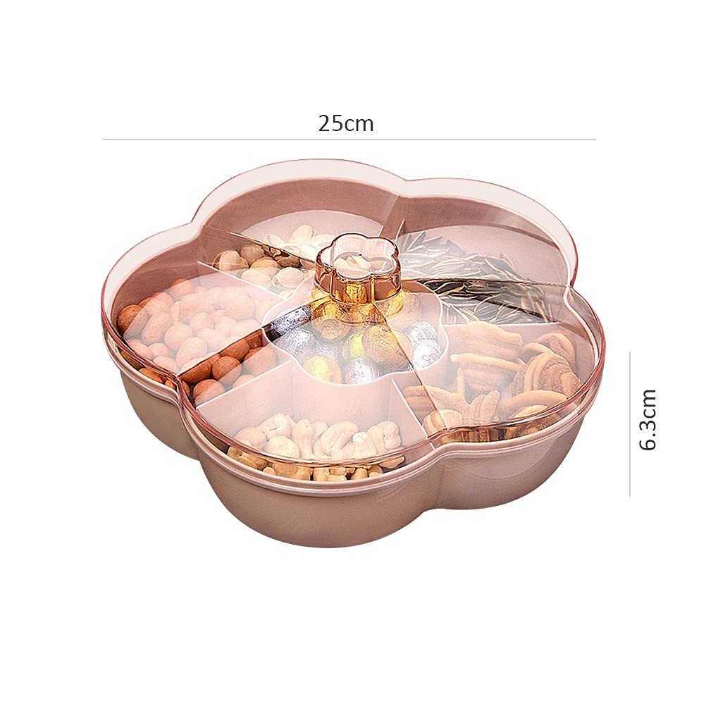 Obstkorb, Schüssel, Blumenform, Aufbewahrungsbox, Snack-Serviertablett, Snacks mit Deckel für Nüsse, Süßigkeiten, Trockenfrüchte, kann eine Vielzahl 