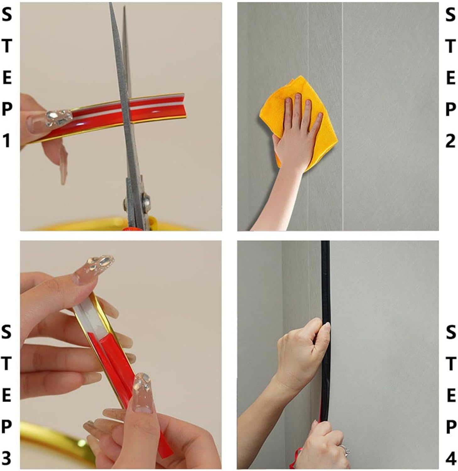 Flexible Molding Trim Wall Trim, Self-Adhesive L-Shape Outside Corner Vinyl Trim Tile Moulding for Furniture Decoration(Gold,6m/20ft)