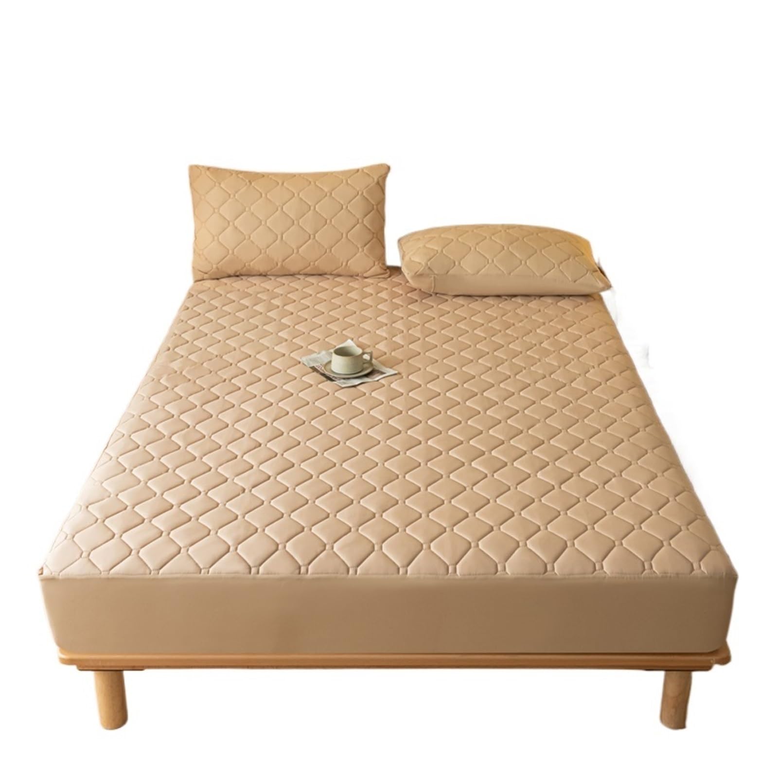 Protège-matelas imperméable épais et couvre-lit antidérapant kaki