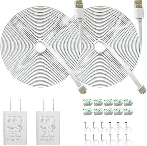 Cable de extensión de alimentación resistente a la intemperie de 26 pies para Wyze Cam V3 WyzeCam al aire libre Arlo Essential Eufy Simpliisafe