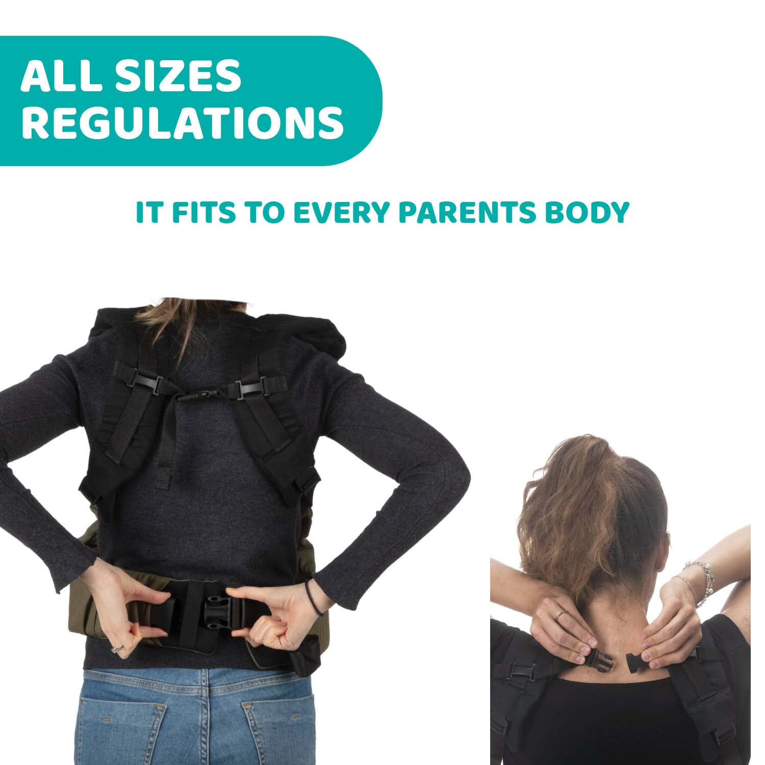 Chicco Myamaki Fit Porte-Bébé Physiologique et Multi-Position, Soutien du Dos et de la Nuque - de la Naissance à 15 kg - Leaf