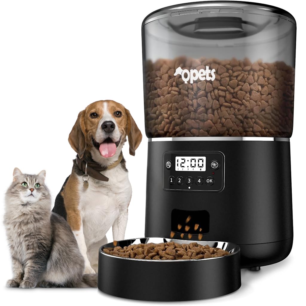 Qpets Automatic Feeder For Dogs Cats, 4L Automatic Feeder With