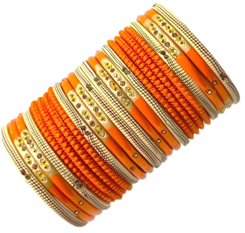 Anshi Creations Beautiful Handcrafted Lac/Lakh bangle set (X001,Orange,2.8,Pack of 24) (B0CJJYGY81) Amazon Price History, Amazon Price Tracker