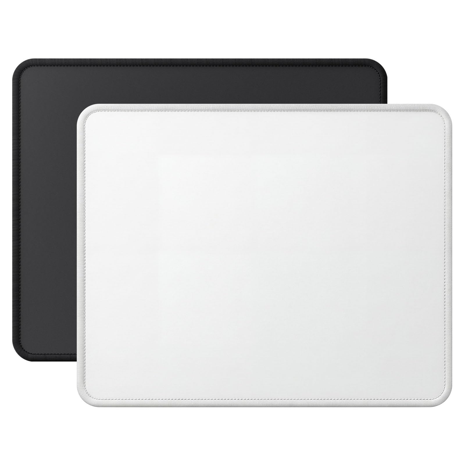 cimetech 2 Pieces 3mm Textured Computer Mouse Pad, Small Portable Mousepad for Office and Gaming, Black and White
