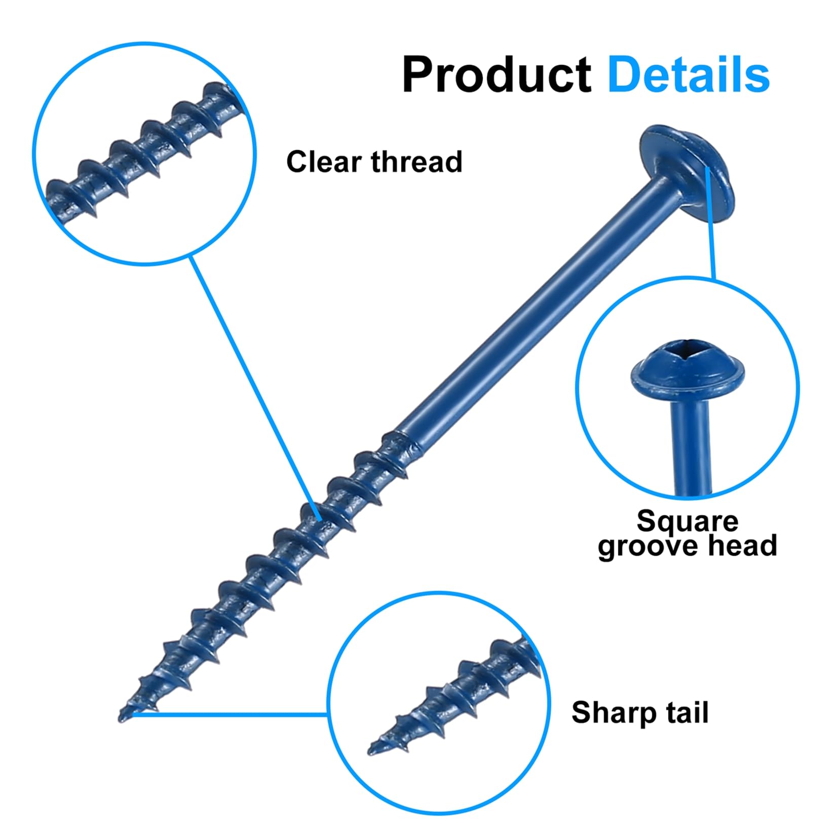 140pcs Pocket Hole Screws, #8 Self Tapping Wood Screws, Square Drive Coarse Thread screws, Pan Head Wafer Head Machine screws - Image 4