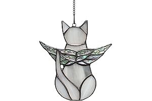 BOXCASA Angel Cat Memorial Window Hanging
