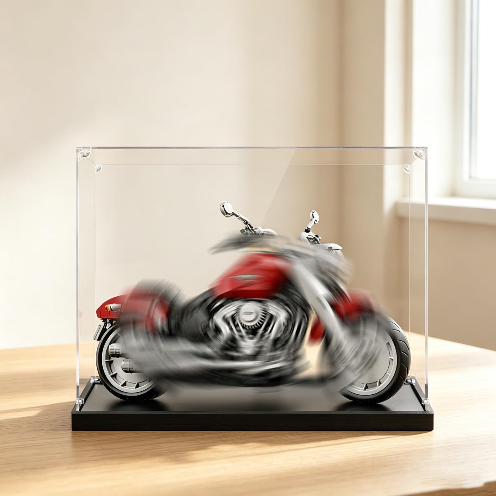 Akrylowa gablota do LEGO 10269 [Harley-Davidson Fat Boy] (przezroczyste pudełko ekspozycyjne/prezent) (tylko gablota; model nie jest dołączony) (B)