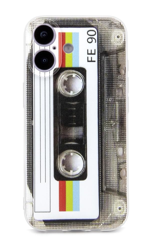 Case for iPhone 17 Matte Finish Heavy Duty Soft Back Cover with Reinforced Corners TPU Soft Bumper Retro Cassette Tape Case Compatible with iPhone 17