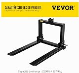 VEVOR 3 Point Hitch Pallet Fork, 2000lbs Capacity Tractor Pallet Forks, 41'' Quick Hitch Attachments for Category 1 or 2 Tractor, Skid Steer Loader, Black - 7