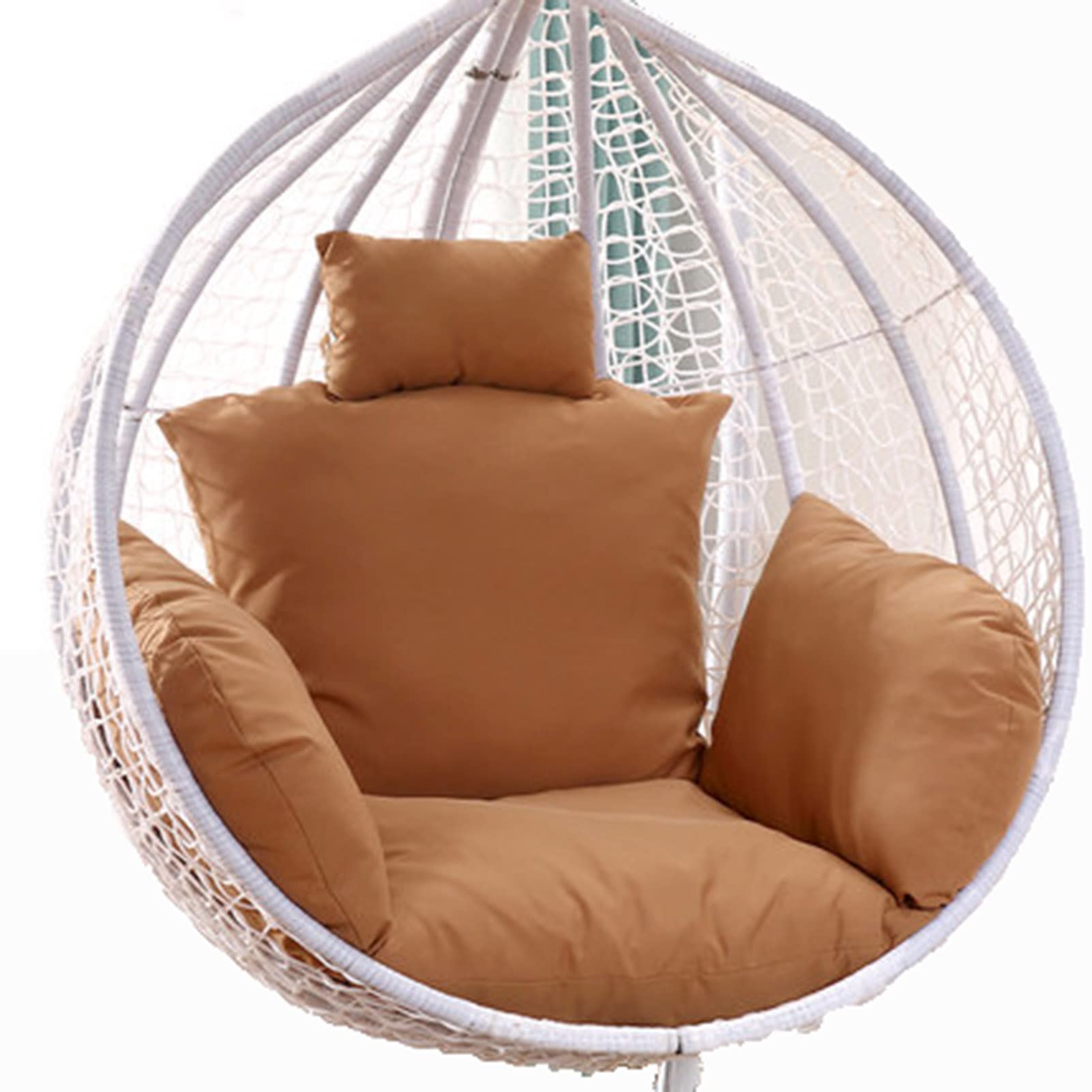 ERTsrhFD Outdoor Hanging Swing Chair Seat Thicken Washable Large Hammock Cushion Cover with Headrest and Armrests(Maroon)