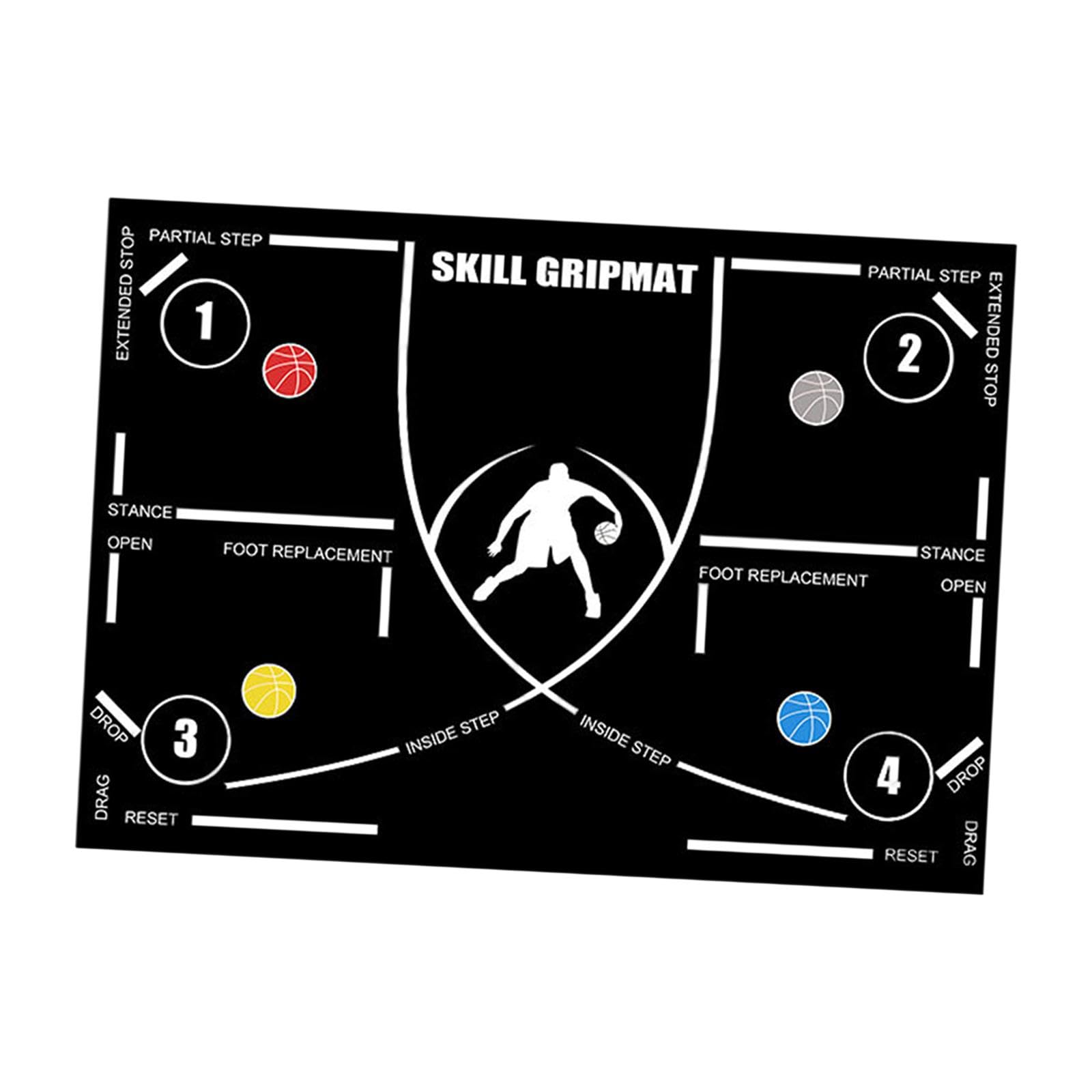 LOOM TREE® Basketball Footwork Mat Practice Mat Dribble Trainer Basketball Footstep Mat White Line w Strap | Fitness, Running & Yoga | Fitness Equipment & Gear | Exercise Mats-image-23