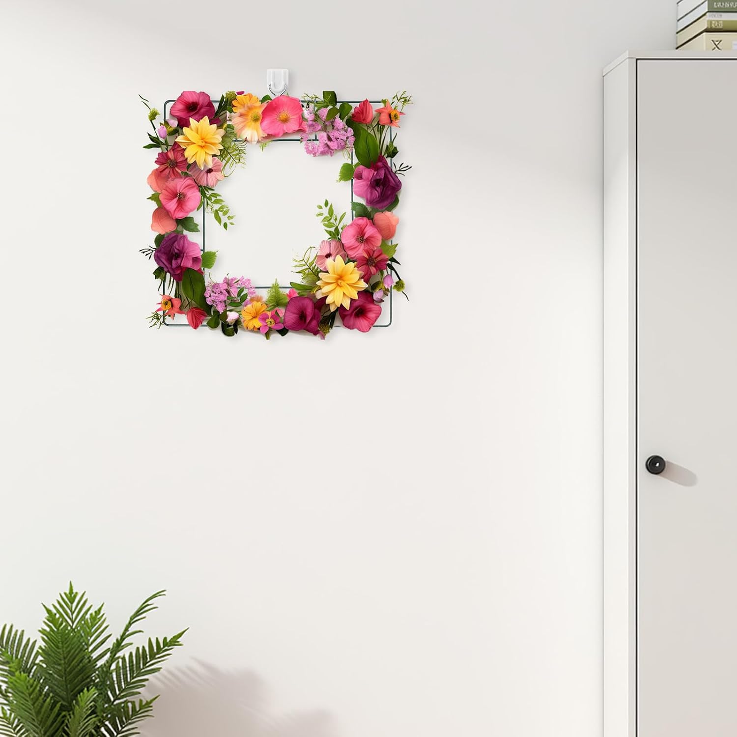 Iron Wire Square Wreath Frame DIY Flower Arranging Rack for Garland Supplies Craft