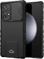 Capa armor rígida compatível com Samsung A53 5G, tampa deslizante para lente da câmera, anti-choque, anti-impacto (preto)