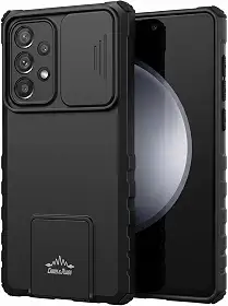 Capa armor rígida compatível com Samsung A53 5G, tampa deslizante para lente da câmera, anti-choque, anti-impacto (preto)