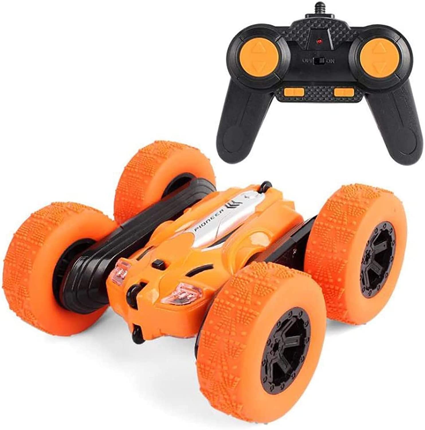 RC Double Flip Stunt Racing Car ,Off-Road 4WD Car, 2.4Ghz Remote Control. Double-Sided Rotating Tumbling Vehicle Flips 360degree - Racing Car Toy for Kids, Excellent gift on occasions (Orange)