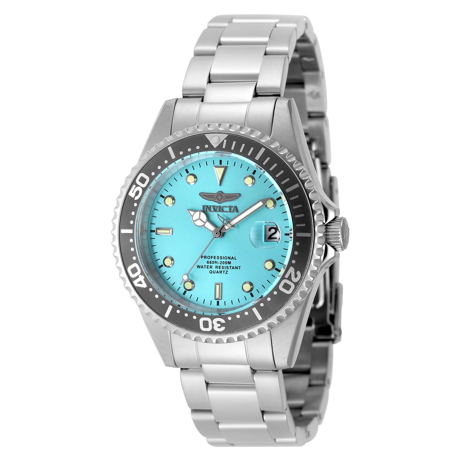 Invicta Pro Diver 48726 - Reloj de Pulsera para Hombre, Movimiento de Cuarzo, Acero Inoxidable con Esfera Azul, 37 mm