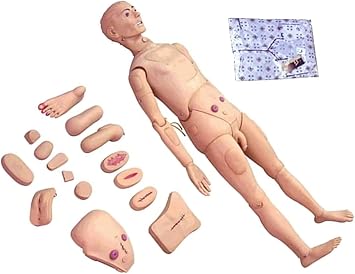 Patient Care Manikin PVC Nursing Doll Training CPR Simulator Basic Geri Nursing Skills Geriatric Human Model Mannequin Full Body for Students Education Teaching Medical Training Skills