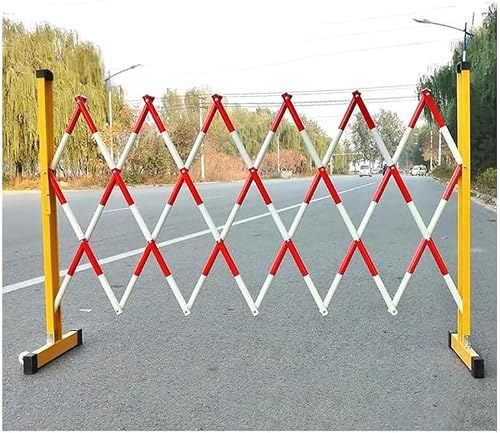 YNIYUJKL Adjustable Expanding Industrial Barrier - Mobile Folding Security Gate With Wheels Retractable Road Traffic Barrier For Outdoor Driveway Protection