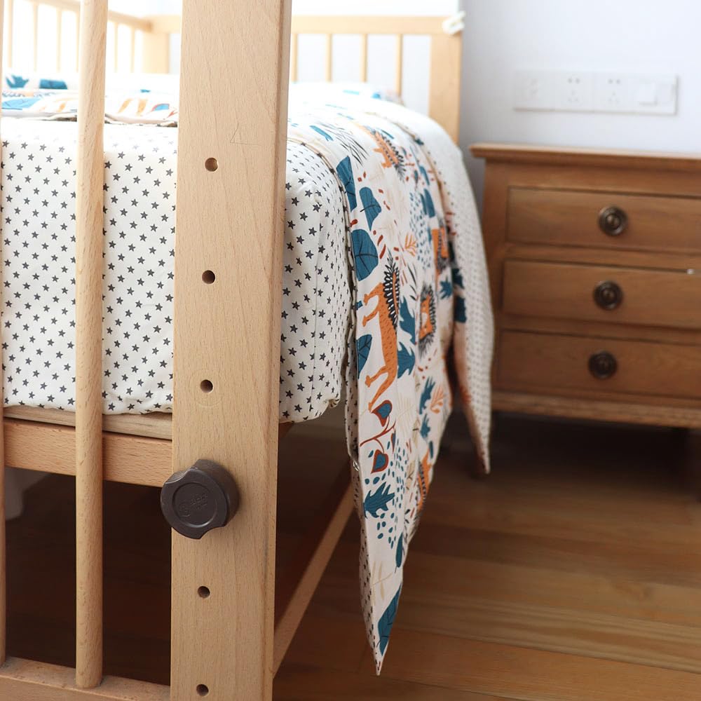 Juego de ropa de cama de cuna 100% algodón para niños y niñas, ropa de cama de bebé de 3 piezas, incluye funda de edredón, sábana bajera, funda de almohada, decoración de guardería, sin relleno