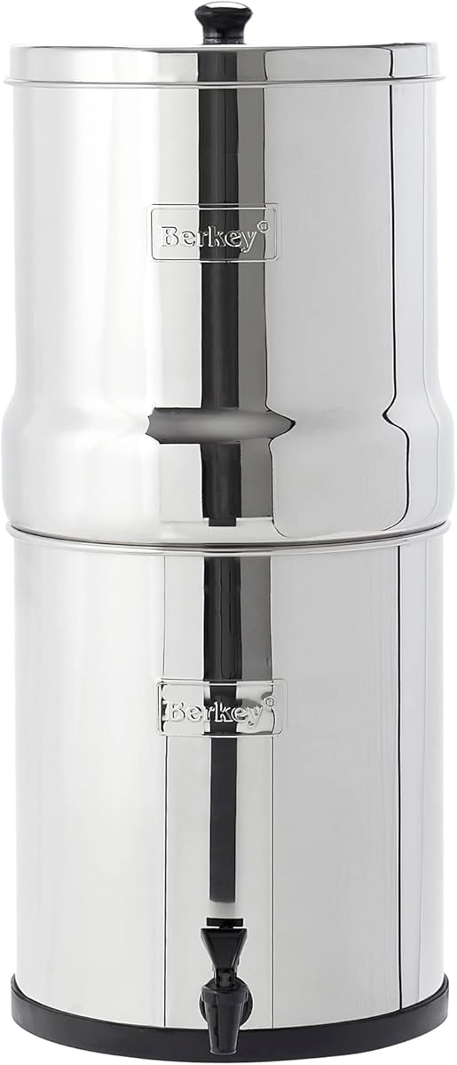 Big Berkey Gravity-Fed Stainless Steel Countertop Water Filter System 2.25 Gallon with 2 Authentic Black Berkey Elements BB9-2 Filters
