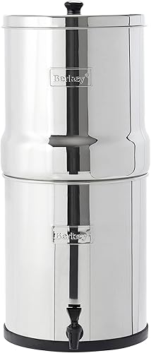 Big Berkey - Filtro de agua alimentado por gravedad con 2 elementos Berkey negros que proporciona agua limpia y refrescante en casa campamento