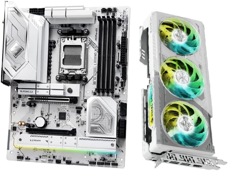 ASRock Steel Legend RX 9070 XT 16GB & X870 WiFi AM5 Motherboard Bundle | PCIe 5.0, WiFi 6E, Military-Grade Durability | Ultimate Gaming & Performance Combo