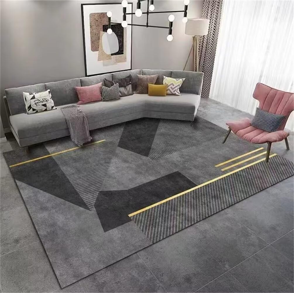 Tapis salon grande taille gris foncé 80x150 cm pour chambre douillette