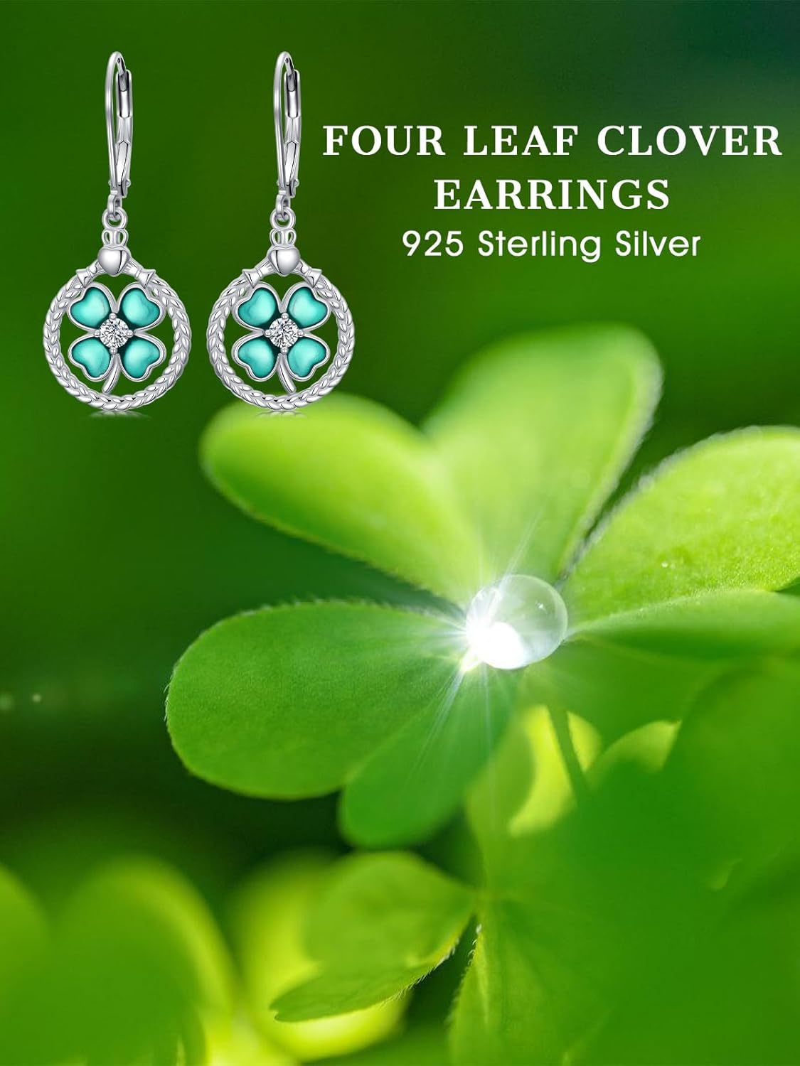 Colorful Mardi Gras Earrings/St Patricks Day Shamrock Dangle Earrings 925 Sterling Silver Carnival Earrings Jewelry Gifts for Women - Image 5