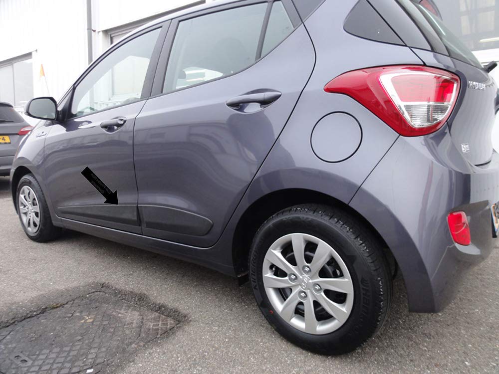 Spangenberg Listones de protección laterales de color negro para Hyundai i10 II Hatchback 5 puertas a partir de año de construcción 11.2013- F49 (3700049)