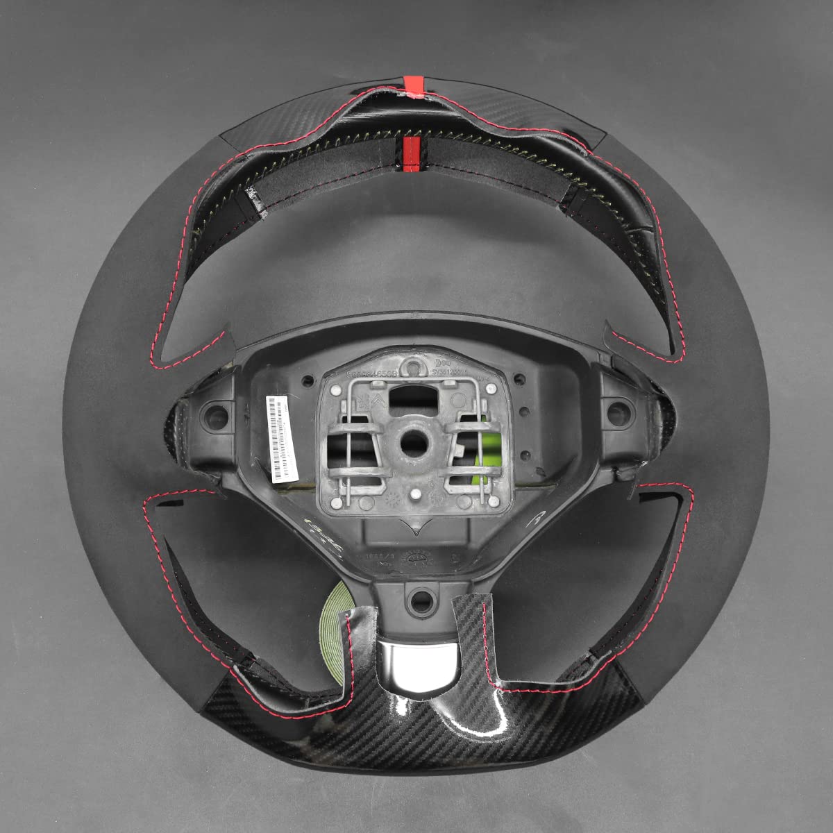 MEWANT Housse Volant Cuir Artificiel Peugeot 208/308/2008 GT/GTi – Couture Main, Noir/Perforé, Garantie 1 An