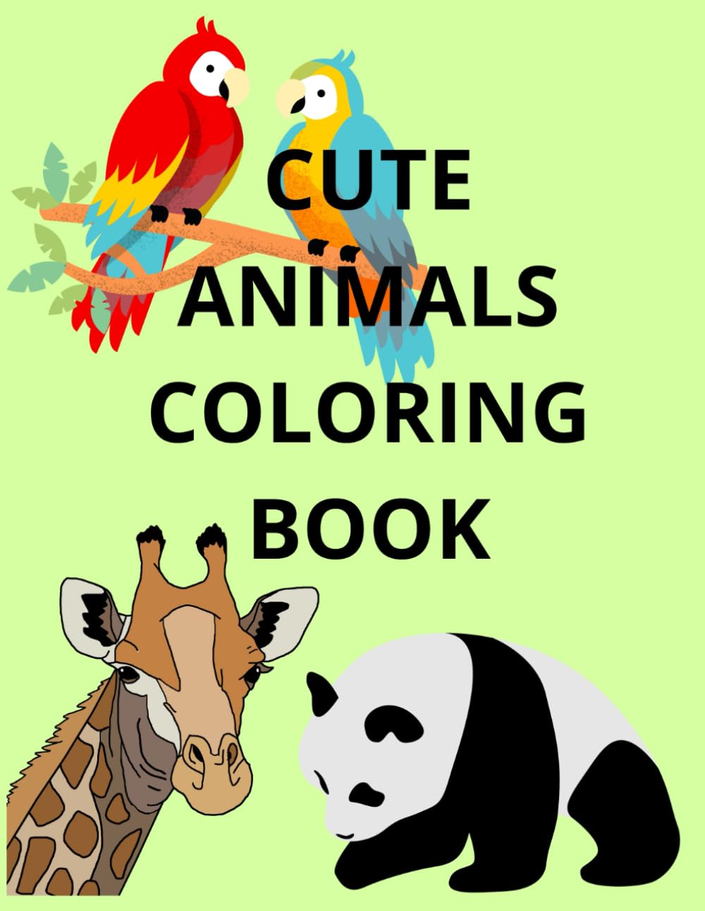 Cute animals coloring book: Educational coloring pages with animals for children 3-8