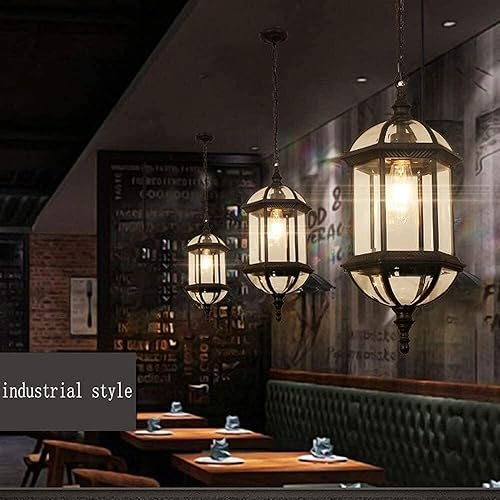 Miniatura 5 de Chandelier European Outdoor Waterproof Balcony Garden Landscape Light Glass Lantern Grape Trellis Pavilion Corridor E27 Light Ceiling Hanging Lamp