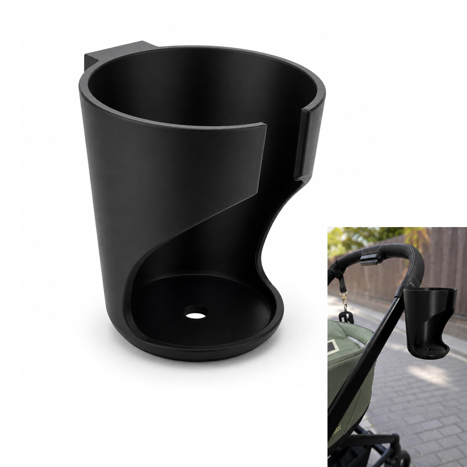 Drink Holder Compatible with Cybex Pushchair, Cup Holder, Black
