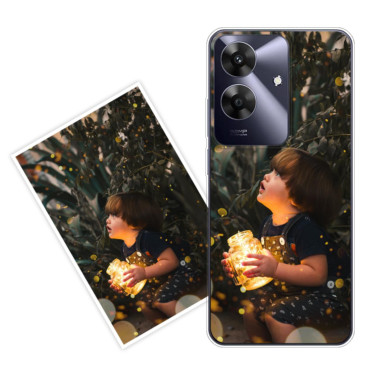 Personalised Custom Case compatible with Realme Narzo N61, Soft TPU Clear Shock Absorbing Customised Cover with your own photo, image, Picture, or text Make Your Own Case