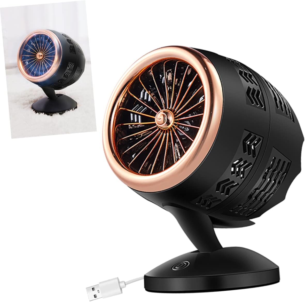 Usb Mini Desk Fan Wind Portable Cooling Fan for Home Office Usb Powered Low Noise Compact Design Golden