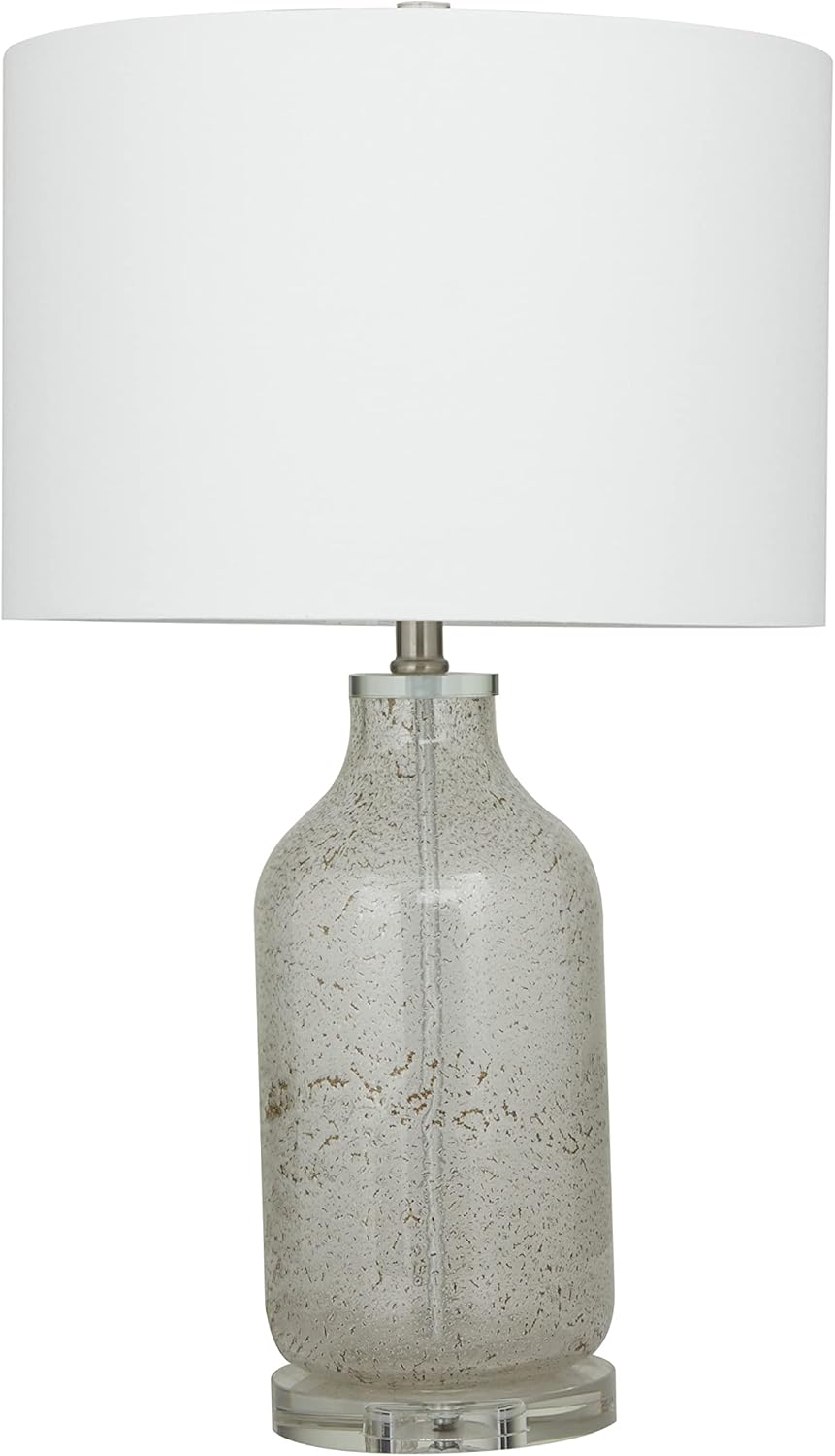 Lámpara de Mesa de Vidrio Texturizado con Pantalla, Juego de 2