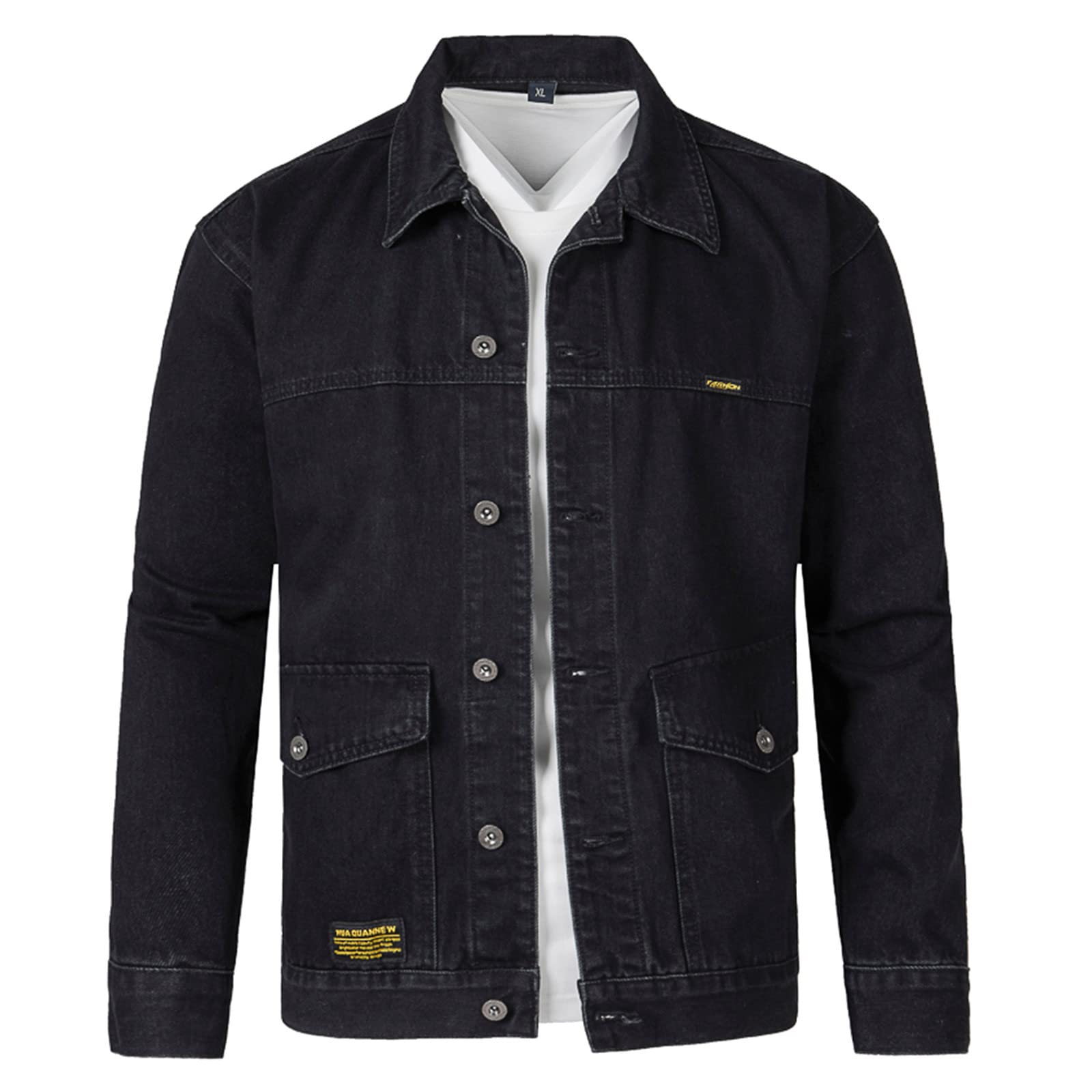 Giacca Jeans Uomo Giubbino Denim Casual Abbigliamento Oversize Autunnali di Giubbotto Cowboy Giacchetto Primaverile Mezza Stagione