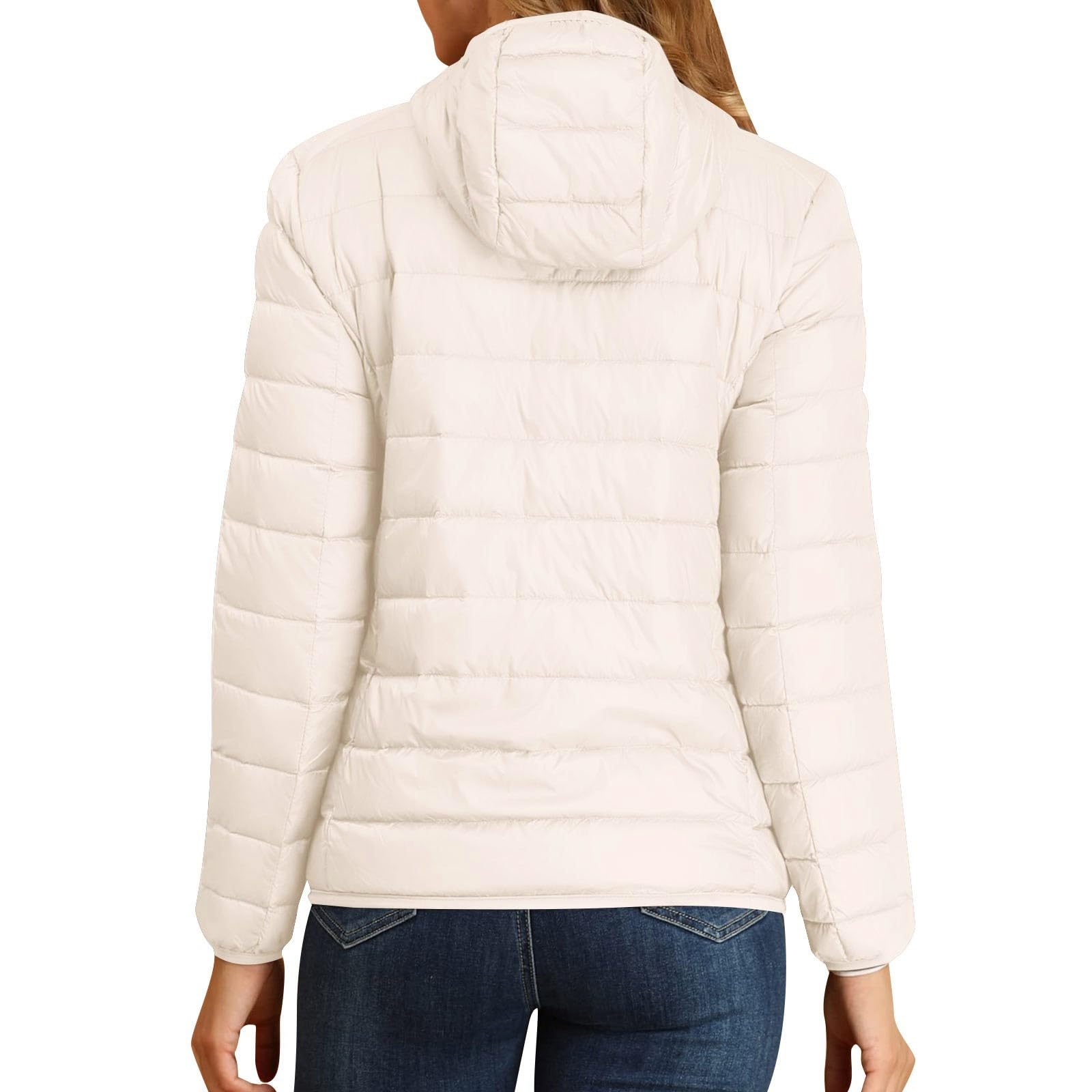 Generisch Daunenjacke Damen Leicht Winterjacke Warm Steppjacke Winter Puffer Jacke Elegant Damenjacken Langarm Daunenmantel Einfarbig Steppmantel Winddicht Winterjacken Kuschelig Wintermantel Casual