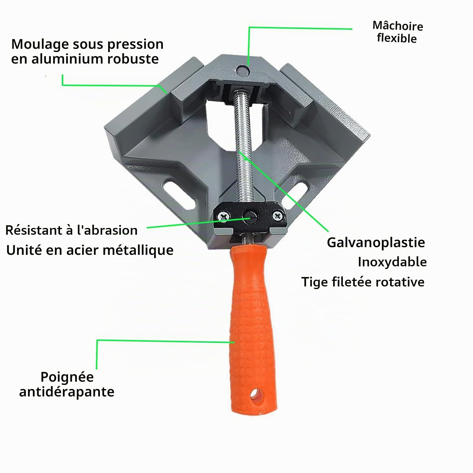 4 Pièces Étau D'angle -Serre Joint Angle à 90 Degrés,Etau D'angle Alliage d'Aluminium,Pince de Soudage d'angle avec Mâchoire Pivotante Réglable, pour Outils Menuisier, Soudage de Charpentier