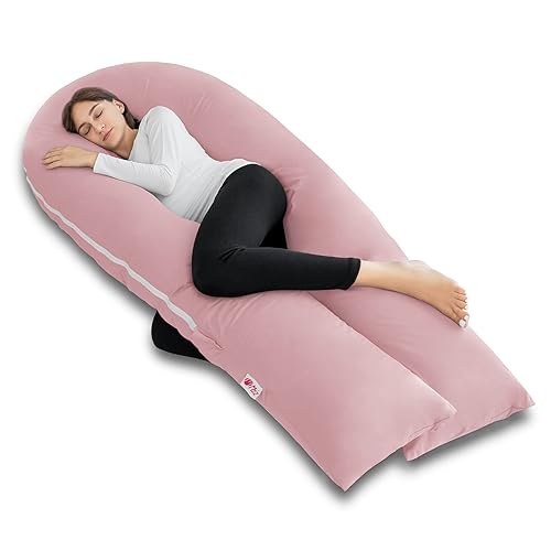 Miniatura 16 de Meiz Almohada de embarazo, almohadas refrescantes y sedosas para dormir, almohada de maternidad de 65 pulgadas para mujeres embarazadas altas con